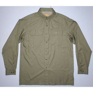 Habit Fishing Shirt Men Khaki Long Sleeve Vented M